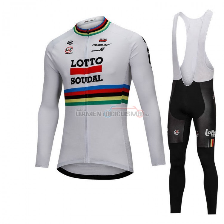 Abbigliamento Ciclismo Uci Mondo Campione Lotto Soudal ML 2018 Bianco